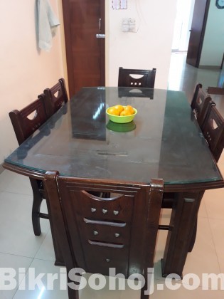 Dining table with six chairs complete set